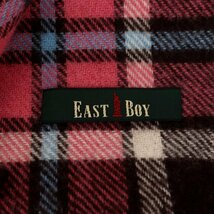 イーストボーイ マフラー チェック柄 ロゴ刺繍 ブランド 小物 レディース ピンク EASTBOY_画像2