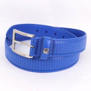  Arnold Palmer belt punching leather 32 9-BE04671AQ Golf brand small articles men's blue Arnold Palmer