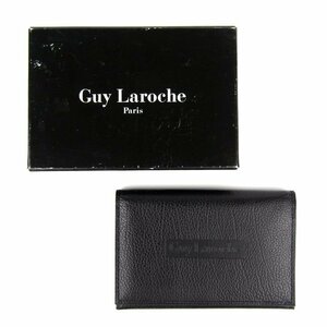 ギ・ラロッシュ カードケース 未使用 名刺入れ ロゴ パスケース ブランド 小物 箱難有 メンズ ブラック Guy Laroche