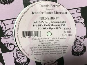 12inch NY Deep House ディープハウス ◆ DENNIS FERRER デニス・フェラー PRESENTS JENNIFER RENEE MORRISON ◆ SUNSHINE