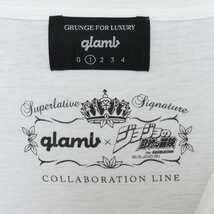 GLAMB × JOJO エコーズ プリントTシャツ サイズ1 ホワイト グラム ジョジョ 半袖カットソー_画像3