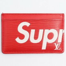 LOUIS VUITTON × SUPREME 17AW カードケース レッド ルイヴィトン シュプリーム card case_画像1