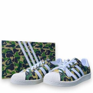 26.5cm ADIDAS SUPER STAR 80S BAPE ロースニーカー グリーン GZ8981 アディダス スーパースターエイプ