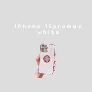iPhone15promaxケース ホワイト　カメラ保護ケース