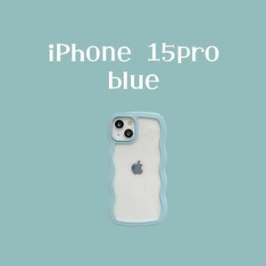 iPhone15proケース　ブルー　カラフル　可愛い