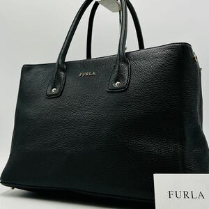 1円 〜【未使用級】入手困難品 フルラ FURLA トートバッグ ビジネスバッグ ブリーフケース A4 2way ブラック レザー メンズ レディース