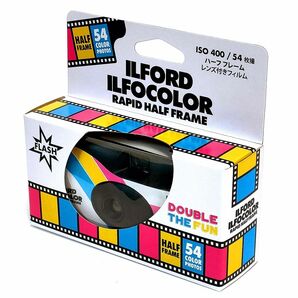 54枚撮 レンズ付フィルム1個 フラッシュ付 イルフォカラー ラピッド ハーフ ISO400 ILFORD イルフォード