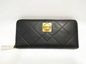 新品 マークバイマークジェイコブス 長財布 小銭入れあり 黒 ブラック ゴールドロゴ MARC BY MARC JACOBS