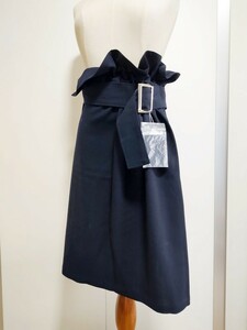 新品タグ付き Y'S ヨウジヤマモト ベルト付き 巻き スカート ネイビー YOHJI YAMAMOTO