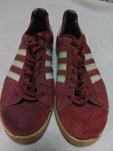 希少　80's adidas CAMPUS フランス製 アディダス　オリジナル　キャンパス　ビンテージ　スニーカー　エンジ　小豆色　レア　当時　ワイン