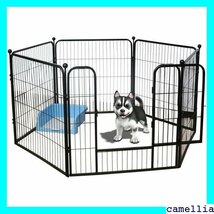 《送料無料》 犬 大型犬 柵 ペットサークル 簡単 中大型犬用 折り 6枚組 トフェンス サークル 室内 ペット用フェンス 87_画像6