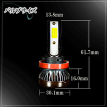 エブリィワゴン DA64W DA17W エブリィバン DA64V DA17V LEDフォグランプ ホワイト H8 H11 H16 白色 LED バルブ 車検対応 後付け_画像8