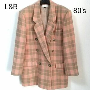 L&R チェック柄 厚手ジャケット レトロ 古着 日本製 (最安値)