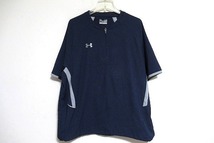 B0020:UNDER ARMOUR ALLSEASONGEAR アンダーアーマー ジャケット 半袖ジャケット 半袖シャツ ブルゾン ネイビー LG LOOSE :35_画像1