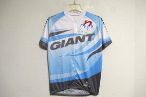 N6359:GIANT(ジャイアント)半袖サイクリングジャージ/白×水色/L/広州市従化区自転車レジャースポーツ協会:35