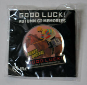 * UGG nes digital pin badge pin zGOOD LUCK! AUTUMN G1 MEMORIES autumn period version . place . mile Champion S JRA horse racing unopened ultimate beautiful goods prompt decision 