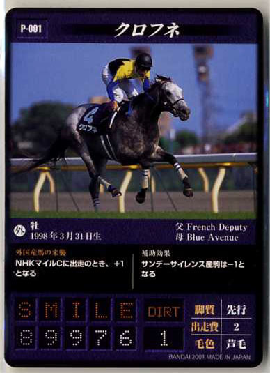 ★Kurofune P001 Nicht zum Verkauf Promo-Karte Bandai Thoroughbred Kartenspiel Maoh 2001 Edition JRA Fotobild Pferderennen-Karte Sofortkauf, Antiquität, Sammlung, Sammelkarten, Pferderennen