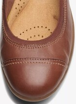 送料無料 Clarks 27.5cm キャップ フラット ブラウン タン レザー オックスフォード スニーカー ローファー パンプス レザー RRR105_画像9