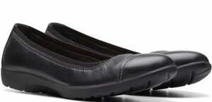  free shipping Clarks 26cm cap Flat leather oxford sneakers Loafer black pumps leather RRR105