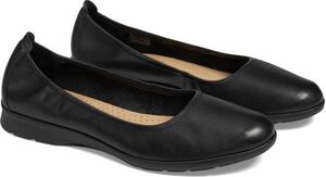 Clarks 25cm light weight black Flat leather Loafer ballet office pumps side-gore slip-on shoes sneakers boots at51