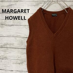 Маргарет Хауэлл вязание лучшая V -шея коричневая повседневная