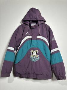 90s vintage NHL APEX ONE MIGHTY DUCKS bomber jacket マイティーダックス ボンバージャケット ナイロンプルオーバージャケット古着中綿