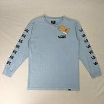 【新品】VANS ヴァンズ ロングTシャツ VA17FW-MT02 グラフィック Mサイズ 水色 袖プリント 長袖 スケボー スケーター sk8_画像2