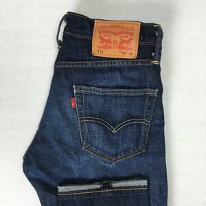 Levi's リーバイス 511 04511-1668 日本製 スリム ローライズ デニム ジーンズ W30 L32 ジップフライ 革パッチ サークルRタブ ユーズド加工