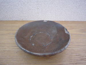 江戸時代、鉄釉、小皿