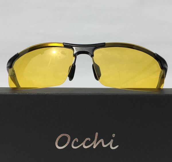 新品 OCCHI 偏光サングラス レンズUV400 軽量 イエローレンズ 