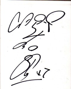 広島東洋カープOB　選手名不明　サイン色紙（直筆）背番号47