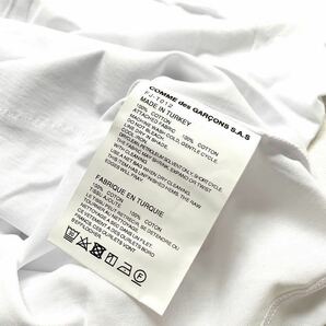 新品 2022AW コムデギャルソンシャツ COMME des GARCONS SHIRTカットアウト パッチワーク Tシャツ M 定1.43万 白 ホワイト アップリケの画像5