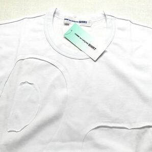 新品 2022AW コムデギャルソンシャツ COMME des GARCONS SHIRTカットアウト パッチワーク Tシャツ M 定1.43万 白 ホワイト アップリケの画像4