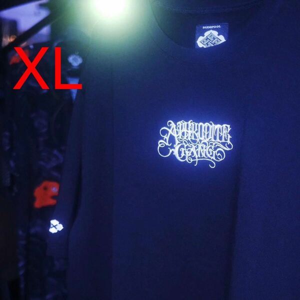 XL 黒 GAKKIN × BUDSPOOL CLASSIC LOGO S/S Tee ガッキン 舐達麻 Tシャツ 花罰 刺繍　中目黒 POP UP ラスト1