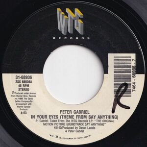 Peter Gabriel / Fishbone In Your Eyes / Skankin' To The Beat WTG US 31-68936 204220 ROCK POP ロック ポップ レコード 7インチ 45