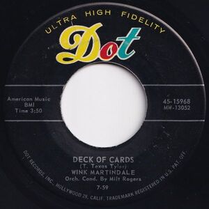 Wink Martindale Deck Of Cards / Now You Know How It Feels Dot US 45-15968 204235 ROCK POP ロック ポップ レコード 7インチ 45