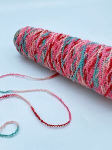 ウールリンググラデーション ピンク 30g【検索】毛糸 日本製 ラッピング ハンドメイド 手芸糸 引き揃え 織糸 編み糸 さをり織