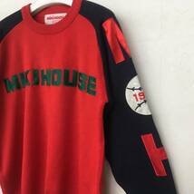 MIKI HOUSE ミキハウス メンズ 切り替えニット 長袖セーター ワッペン付き 良品 size M/L_画像3