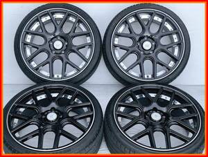 美品！ロクサーニ ALMEIDA 19インチ 8J インセット45 PCD114.3 225/35R19 溝有りタイヤ付！ノア VOXY プリウスα セレナ ステップワゴン