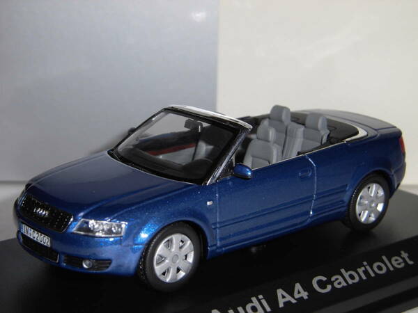 S=1/43☆AUDI特注NOREV製 Audi A4 Cabriolet(METALLIC BLUE)：アウディA4カブリオレ(メタリック・ブルー)絶版希少・未使用品！