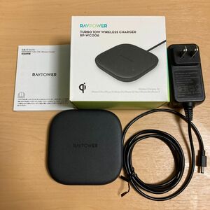 RAVPOWER Turbo 10W Wireless Charger ワイヤレス充電器 RP-WC006 ブラック SK
