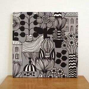  текстильная панель Северная Европа marimekko Lintukotonen 30×30cm Marimekko искусство panel ограничение снят с производства ткань интерьер орнамент серый 