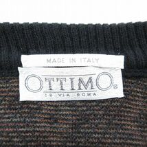 XL/古着 OTTIMO 長袖 セーター メンズ 90s 総柄 Vネック 黒他 ブラック 23oct03 中古 ニット トップス_画像4