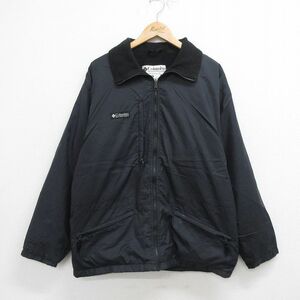 XL/古着 コロンビア 長袖 ナイロン ジャケット メンズ 00s ワンポイントロゴ 黒 ブラック 内側フリース 23oct17 中古 アウター