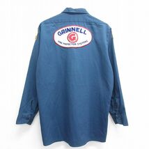 XL/古着 ディッキーズ Dickies 長袖 ワーク シャツ メンズ 90s GRINNEL 紺 ネイビー 23oct28 中古 トップス_画像2