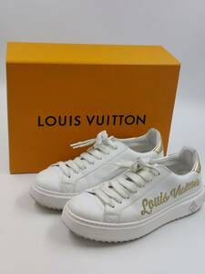 LOUIS VUITTON ルイヴィトン スニーカー ロゴ 白 ローカット 靴 シューズ サイズ37 日本サイズ 約23.5cm 箱付き 使用感あり