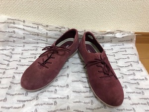 新品のHush Puppies 【ハッシュパピー】天然皮革レースアップシューズ★1万5060円→5980円即決★24.0★送料520円～ワイン色、スニーカー