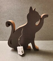 3D木製彫刻　猫の置物　Aタイプ　LEDライト付き　猫の雑貨　HANAKO　クリスマス　イルミネーション_画像7