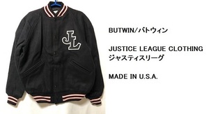 激安！デットストック★新品スタジャン/黒★BUTWIN/バトウィン★JUSTICE LEAGUE CLOTHING ジャスティスリーグ★MADE IN U.S.A.★裏原系S