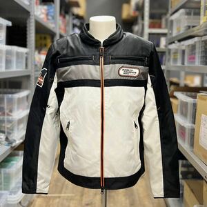 ☆展示品 ハーレーダビッドソン パイルドライバー カラー ライディング ジャケット グレー & ブラック Mサイズ (98284-19VM)